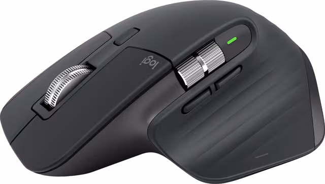 Logitech MX Master 3S - Mus - Trådløs - Bluetooth, 2,4 GHz, grafitt