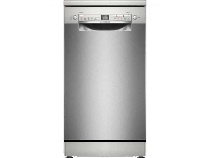 Bosch Serie 2 SPS2HKI42E, Frittstående, Slimline (45 cm), Rustfritt stål, Sølv, Knapper, 1,75 m