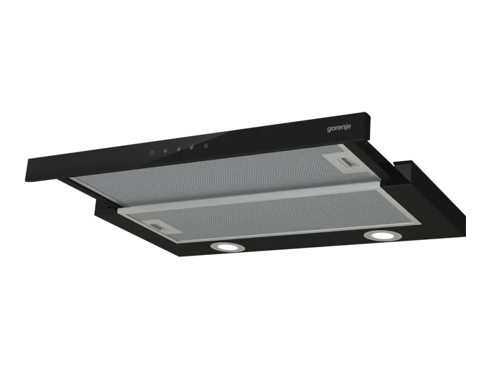 Gorenje Essential TH64E4BG - Panser - teleskopisk - bredde: 60 cm - dybde: 30.6 cm - ekstraksjon og resirkulasjon (-) - svart
