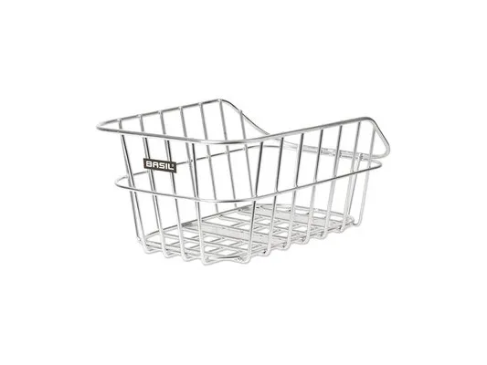 Basil Cento Alu, Bakre, Sykkelkurv, Aluminium, Sølv, 5 kg, 450 mm