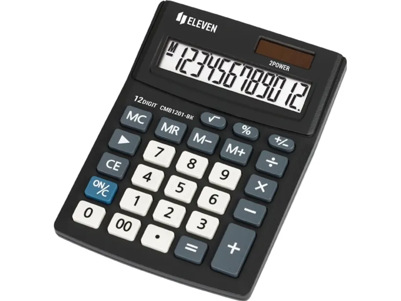 Eleven Eleven kalkulator CMB1201-BK, svart, skrivebord, 12 siffer, dobbel strømforsyning