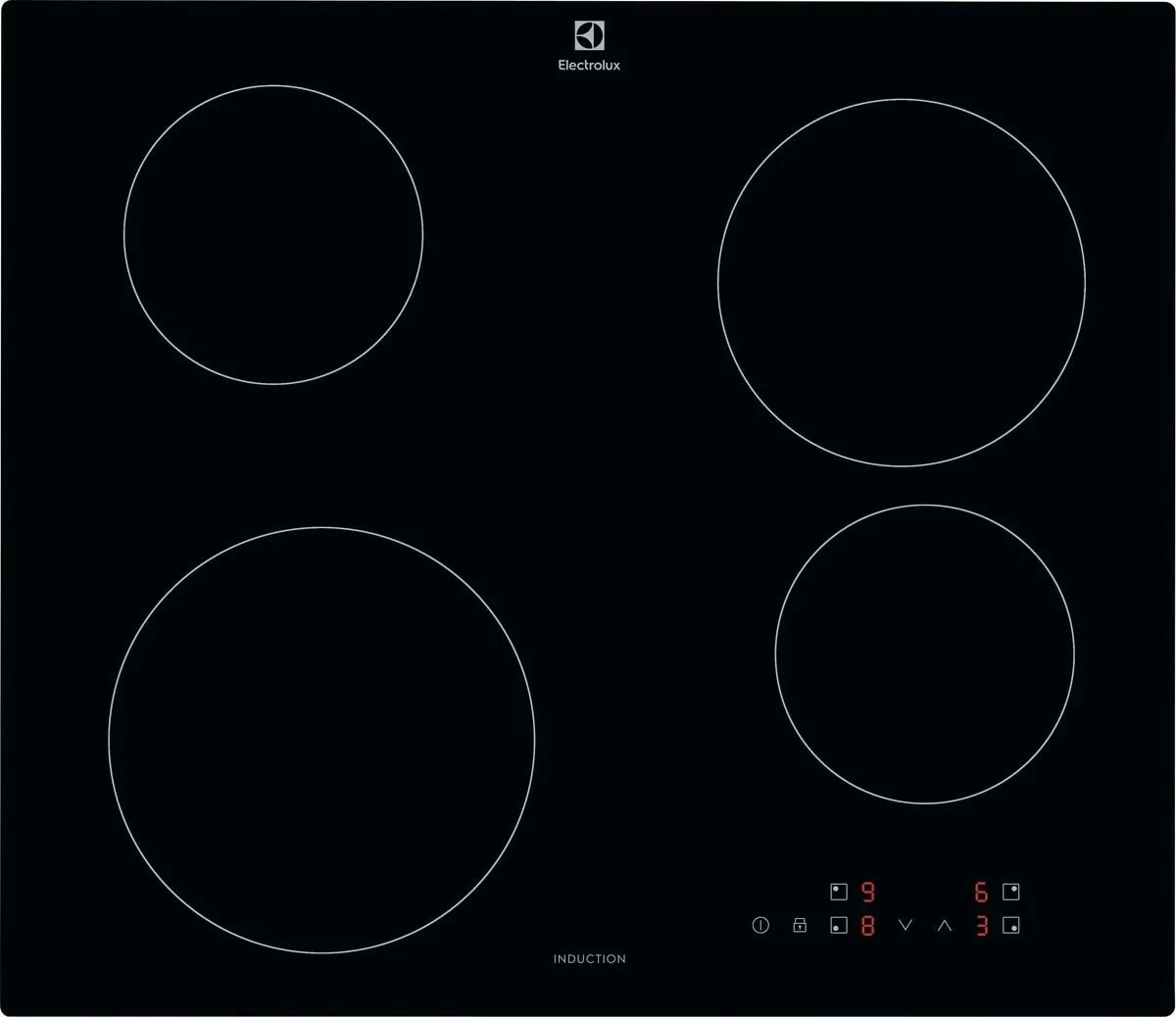 Electrolux LIB60420CK, Svart, Innebygget, 59 cm, Sonebasert induksjon, Glass-keramikk, 4 zone(s)
