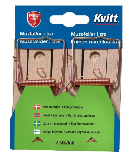 Musefælde i træ - 2 stk