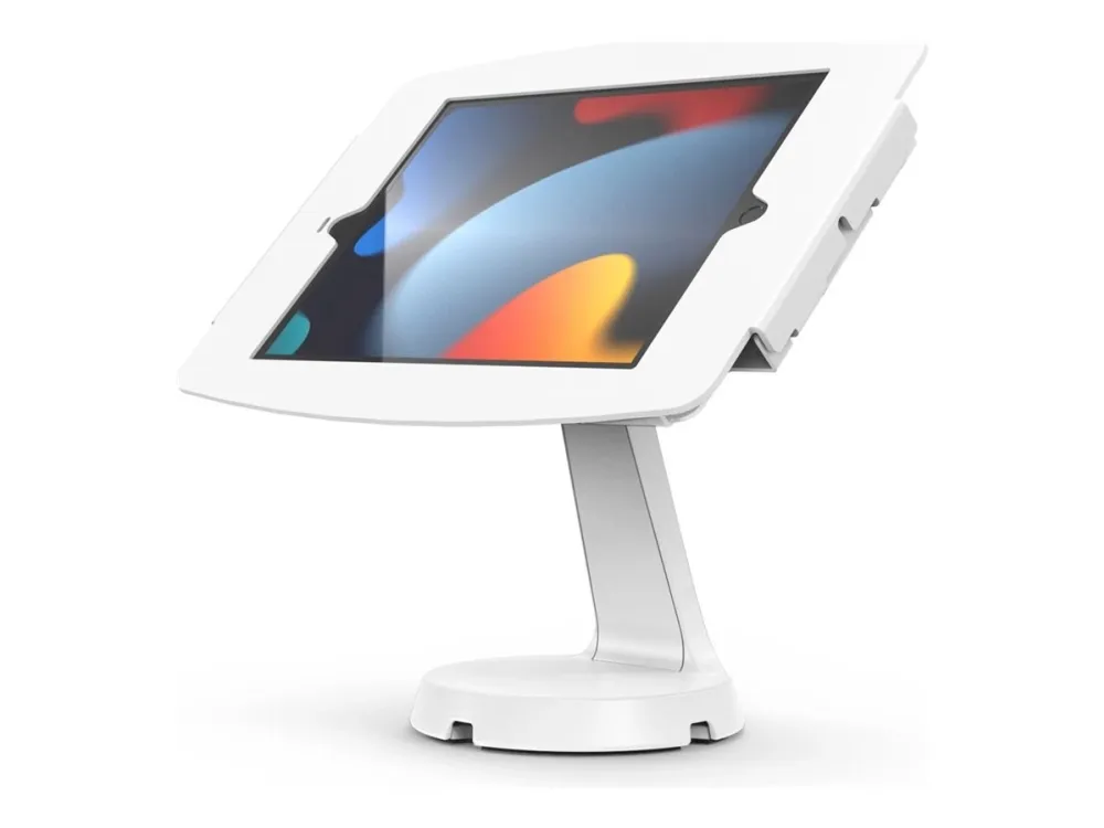 Compulocks iPad 10.2 Space Enclosure Mast Counter Stand - Monteringssett (hus, stativ) - for nettbrett - låsbar - stål, aluminium - hvit - skjermstørrelse: 10.2 - skranke - for Apple 10.2-inch iPad (7. generasjon, 8. generasjon, 9. generasjon)