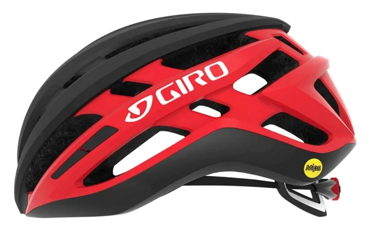 GIRO Agilis MIPS Sykkelhjelm - Størrelse S (51-55 cm) - Matt Svart og Rød