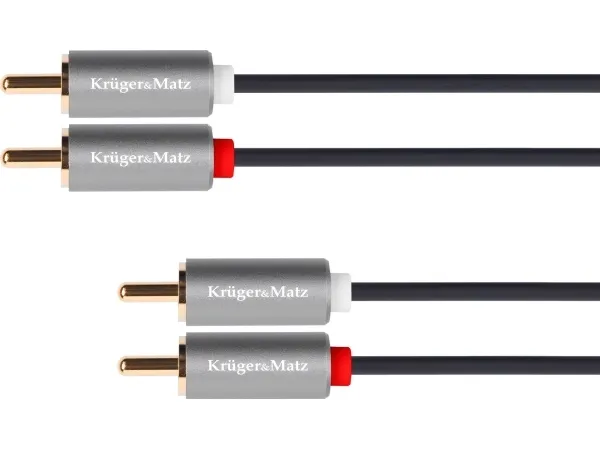 Kruger&Matz RCA (Cinch) x2 til RCA (Cinch) x2 1m grå (KM1213)
