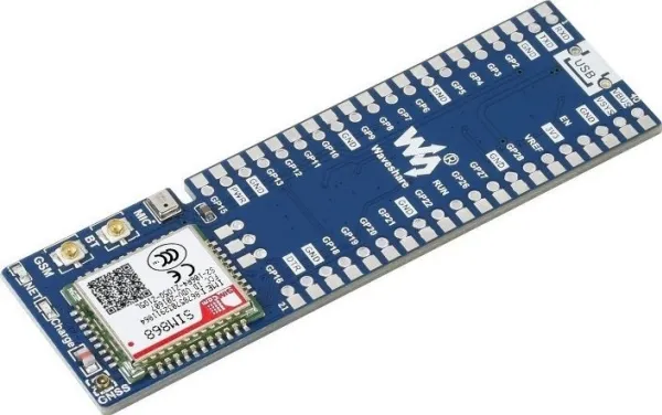 Waveshare SIM868 GSM/GPRS/GNSS + Bluetooth - kommunikasjonsmodul til Raspberry Pi Pico - 20268