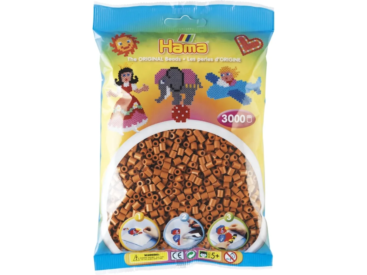 Hama Beads 201-21, Brun, Rørperle, 3000 stykker