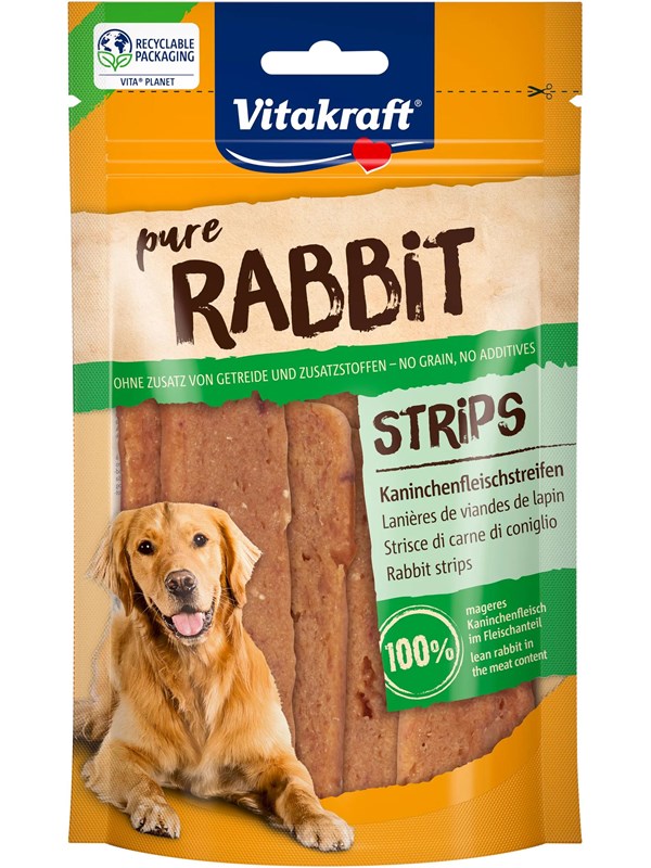 Vitakraft Pure Rabbit Strips Kaninkjøttstrimler 80g