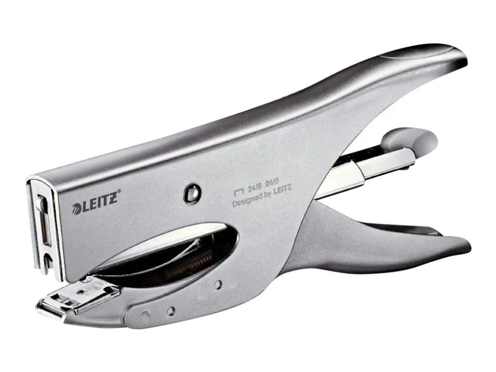 Leitz Large - Stifttang - 40 ark / 4 mm - 24/6, 24/8 - metall - sølv