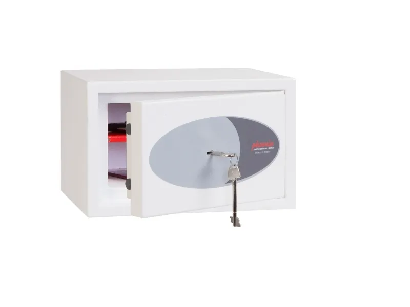 Phoenix Safe Co. Fortress SS1181K, Frittstående safe, 7 l, Hvit, Nøkkel, Stål, Gulv/vegg