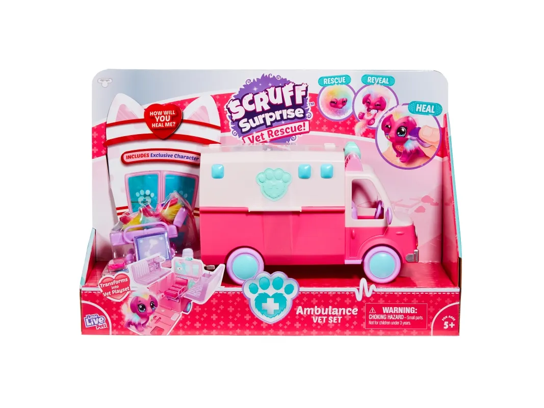 Moose Toys Little Rescue Scruff-a-luvs Ambulanse playset