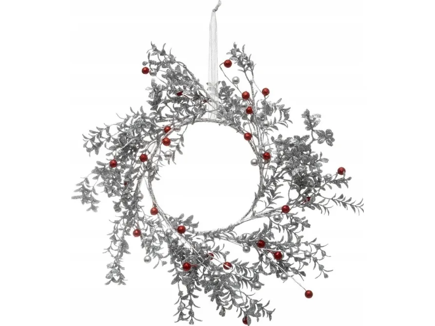 Fééric Lights and Christmas julekrans, sølv, plast, Ø 44 cm