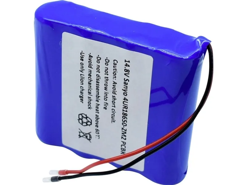 Sanyo 4/UR18650-ZM2 PCBK Spesialbatteri 18650 Kabel Litium 14,8 V 2420 mAh 1 stk