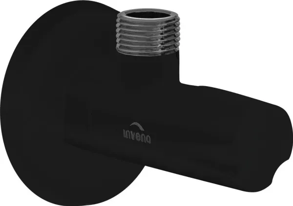 Invena vinkelventil med keramisk topplokk 1/2x3/8 sort ZW-49-00C