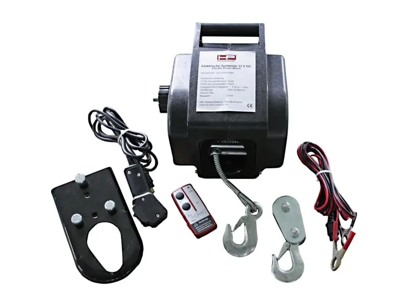 HP Autozubehör trinsespill 20604 trekkraft (stående)=900 kg, trekkraft (rullende)=2,7 kg kabel-fjernkontroll, trådløs fjernkontroll