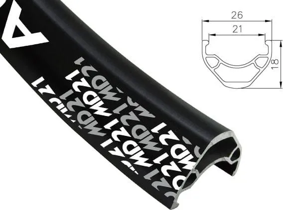 Alexrims Obrecz mtb ALEXRIMS MD21 27.5x36otw. Tubeless Ready, svart kapsel-/felg
