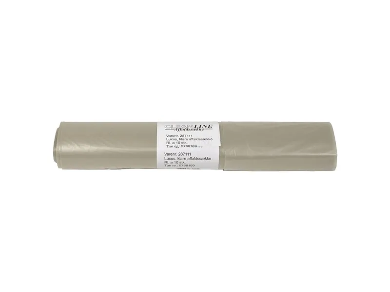 Søppelsekker plast klare 700x1100mm Luksus 10 stk./rull - (10 ruller x 10 stk. per kartong)
