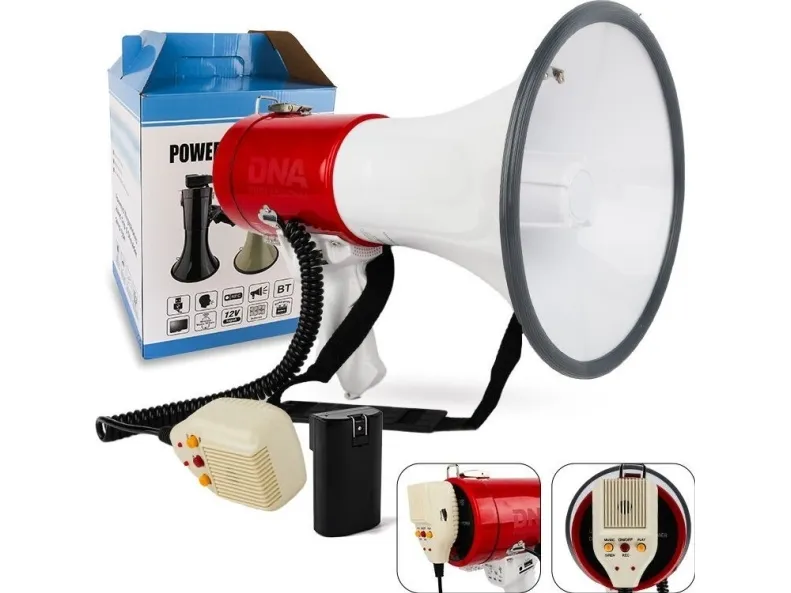 DNA DNA MEGA2 høyttaler megafon 50W stemmeforsterker sirene USB Bluetooth AUX micro SD