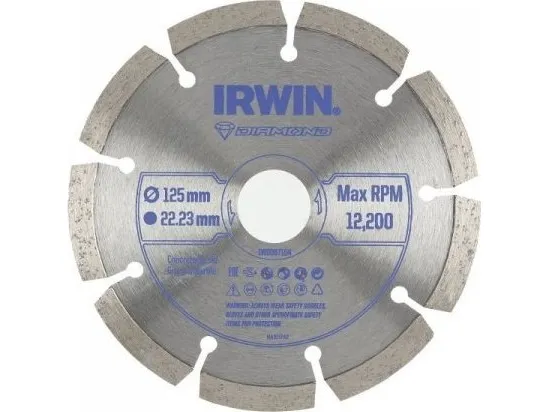 Irwin diamantklinge 125 mm x 22,23 mm segmentert for betong, murstein, granitt og marmor