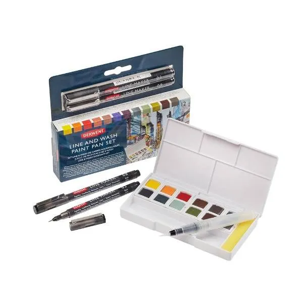 Derwent Line & Wash Paint Pan-sett