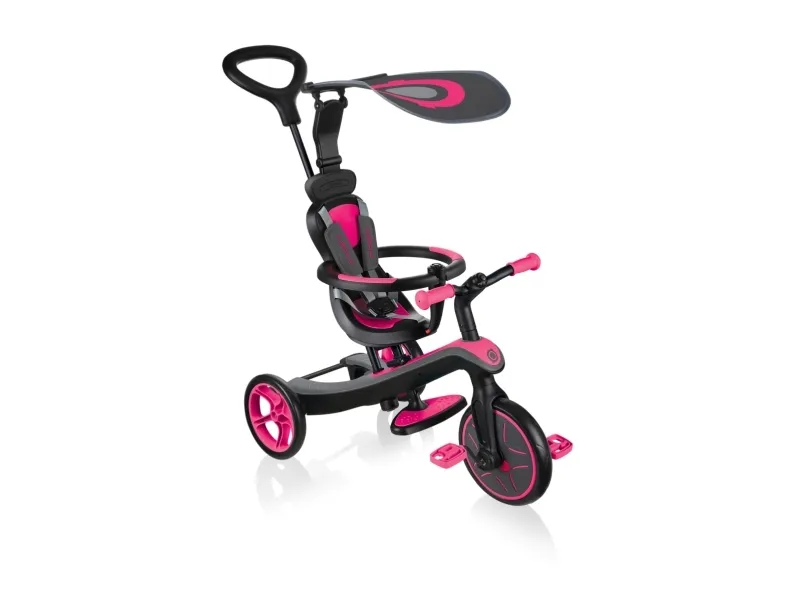 Globber Trike Explorer, Jente, Front trekk, Rett opp, Barn, Solide hjul, Rosa