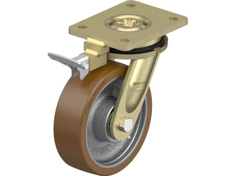 Blickle 744129 LS-GB 160K-RI4 styrehjul med brems Hjuldiameter 160 mm, bæreevne (maks.) 800 kg (1 stk)