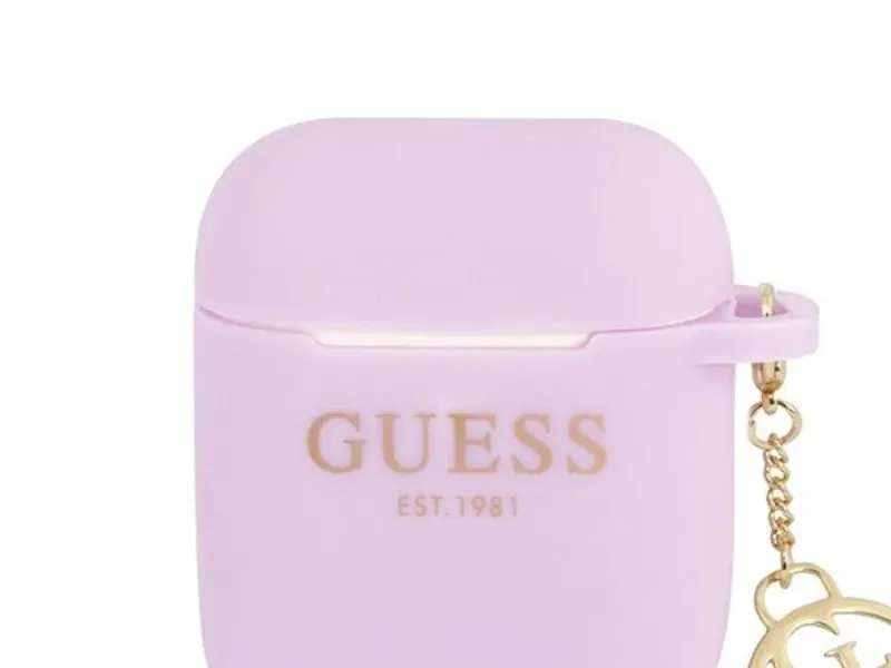 Guess AirPods 1/2 Deksel Classic Logo 4G Charm Lilla