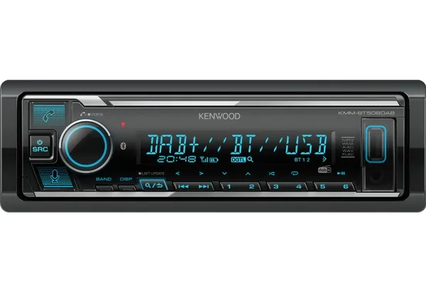 Kenwood Electronics KMM-BT508DAB, Svart, 1 DIN, 200 W, 50 W, 24 timers, AAC, FLAC, MP3, WAV, WMA