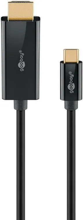 Goobay 75697, 2 m, USB Type-C, HDMI, Hankjønn, Hankjønn, Rett