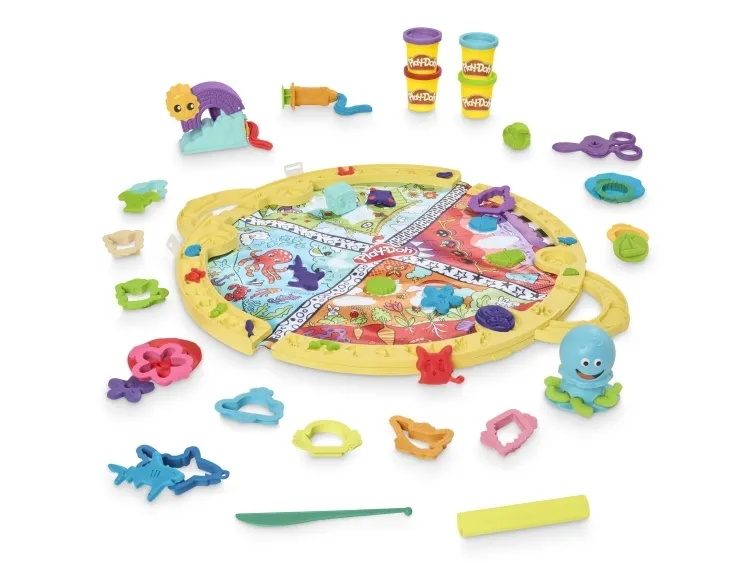 Play-Doh Fold ''n Go Playmat, Håndverkssett for barn, 3 år, Flerfarget