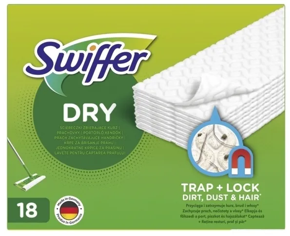 Swiffer SWIFFER støvoppsamlende kluter utskiftbare innlegg 18 stk