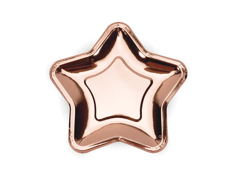 Rose gold stjerne tallerkner, metallic