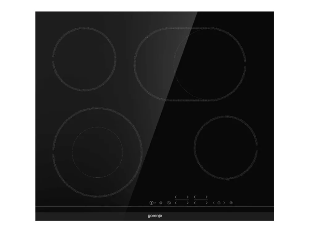 Gorenje ECT643BCSC - Keramisk komfyrtopp - 4 plater - Nisje - bredde: 56 cm - dybde: 49 cm - med faset frontkant - svart