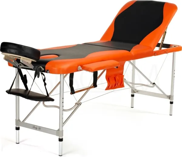 Bodyfit massasjeseng, 3-delt, aluminium, svart/oransje (1037)