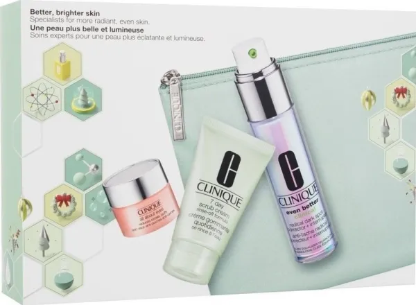 CLINIQUE-sett (Even Better Clinical Radical Dark Spot Corrector+Interrupter + 7-Day Scrub 30 ml + All About Eyes 5 ml)