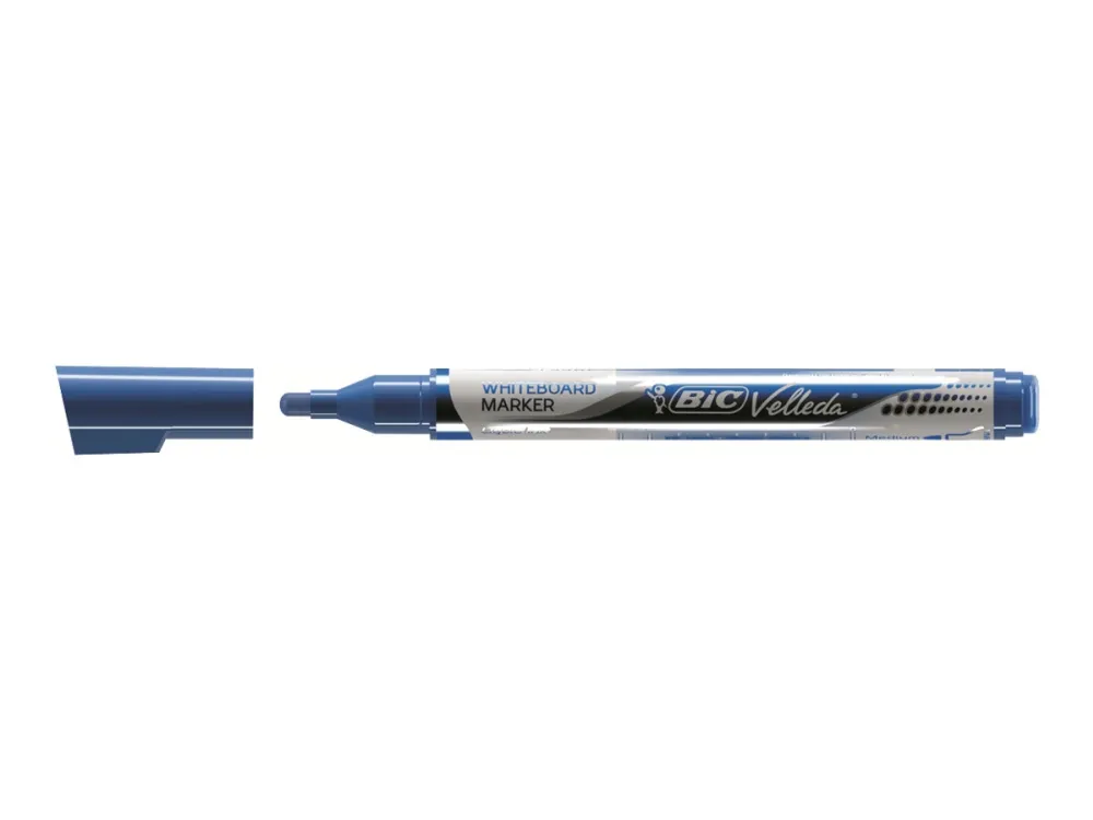 BIC VELLEDA - Markør - ikke-permanent - for whiteboard - blå - alkoholbasert blekk - 2.2 mm - medium (en pakke 12)