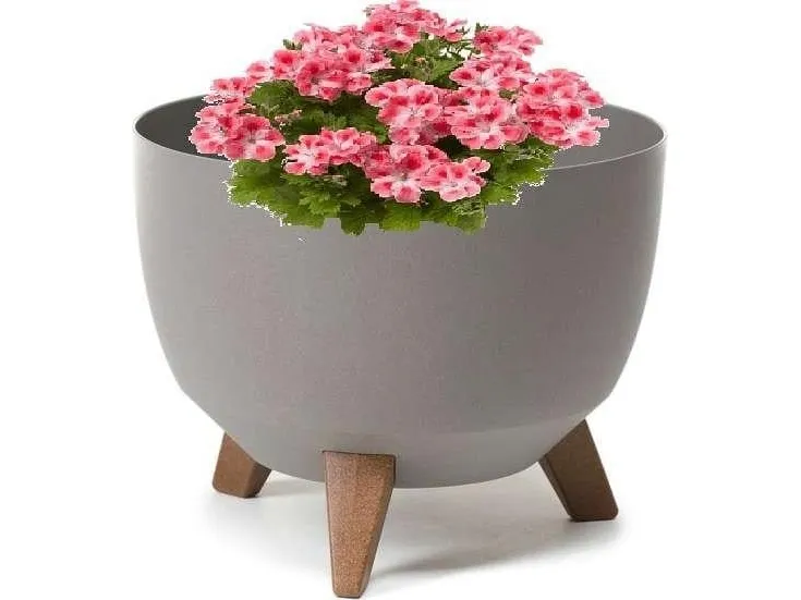 Blomsterpotte Lamela 3 ben Misa Roma antrasitt H:23 cm 29x29