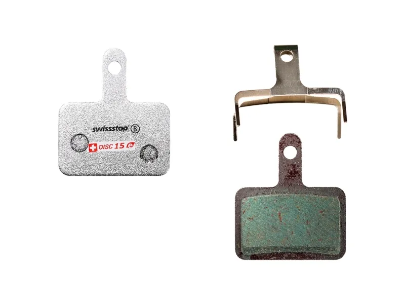 SWISSSTOP skivebremseklosser 15 tommer Shimano Deore BR-M575/BR-M525/BR-M515/BR-T615/LX BR-T675 Alivio BR-M4050 Acera BR-M3050 Altus