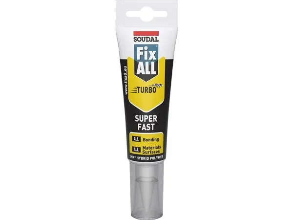 Montagelim Fix All Turbo hvid 125ml tube, hurtigthærdende montagelim til opgaver der stiller krav til høj styrke og hurtig hærdning.