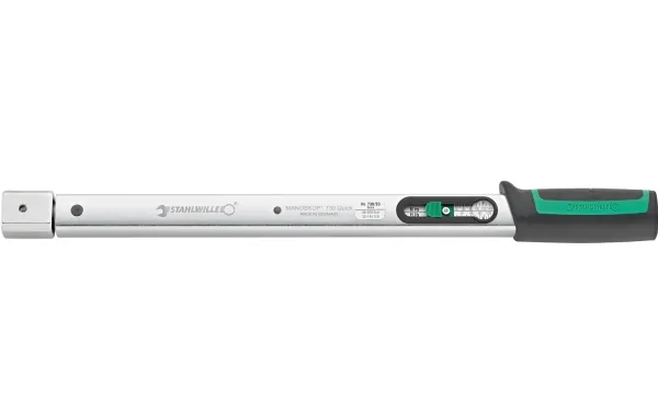 STAHLWILLE 730/20, Analog momentnøgle, Ft-lb, In-lb, Nm, Elektronisk, 40 - 200 Nm, Sort, Grøn, Micro-USB