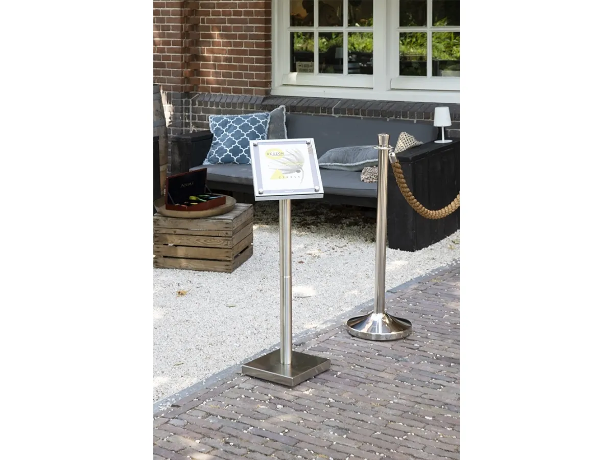 Securit® GLASS STAR Informationsdisplay 85 til 1xA4, valnød - komplet kit