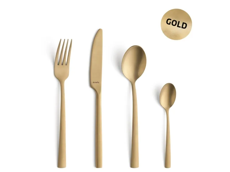 Amefa Manille 9035 - 16-pc set in vintage box - gold- stonewash