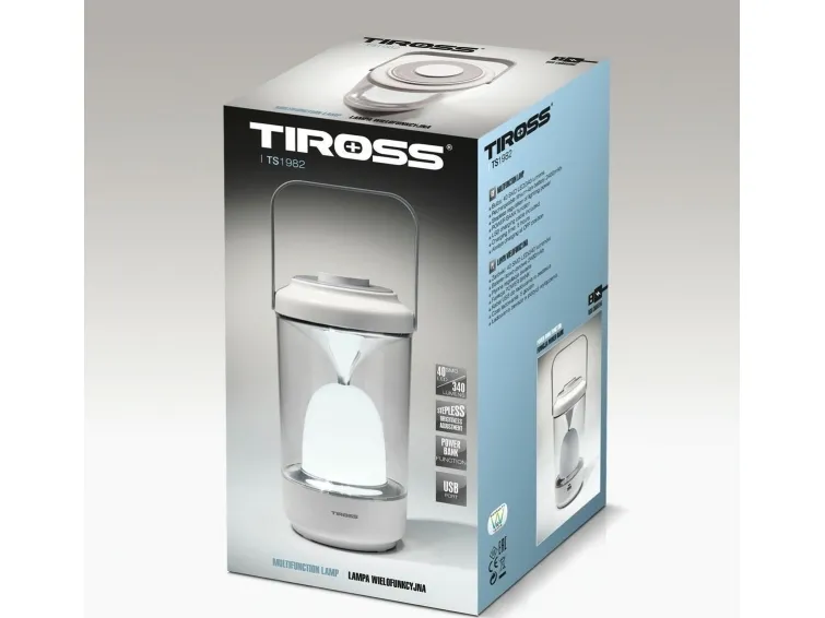 Tiross TIROSS CAMPING LAMPE TS1982 LED MED POWER BANK FUNKSJON TS-1982