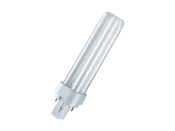 Osram DULUX, 10 W, G24d-1, 10000 timer, 600 lm, Varm hvit