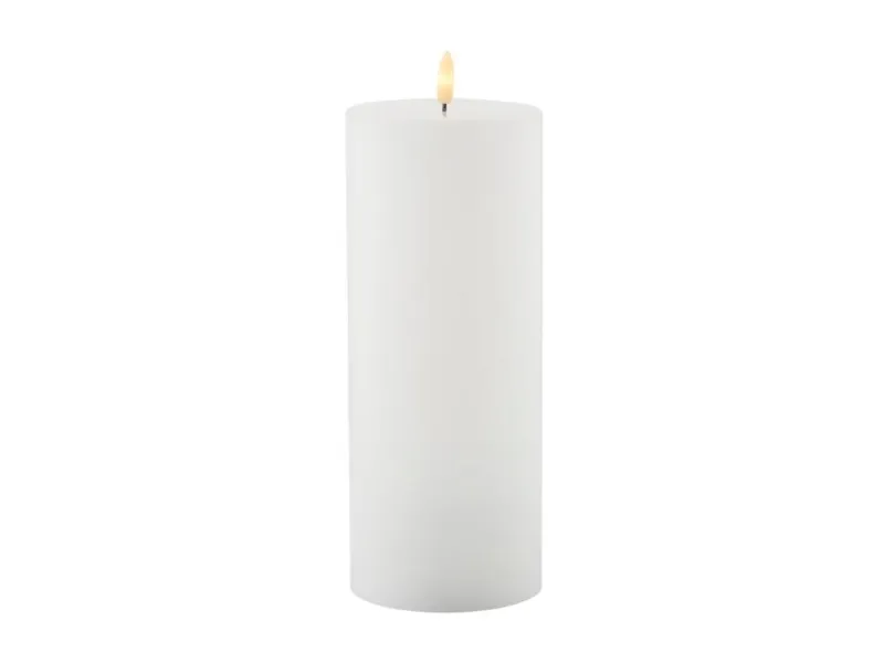 Sirius Sille Genopladelig Bloklys Hvid - Ø 10 cm - H 25 cm