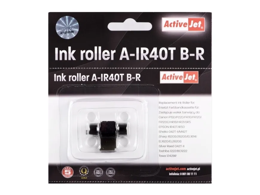 Activejet A-IR40T, Blekkrull, Blekkdyse, Sort, Rød, Sort, Canon: P15D, P22D, FR110, FR110S, FR120, FR120C, FR120S, FR125, FR125S, FR127, FR215, FR520,..., Epson IR40T