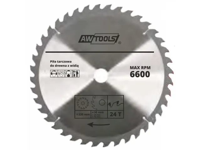 AWTools Tresirkelsag 500 x 30/22/16 mm 40z (AW48494)