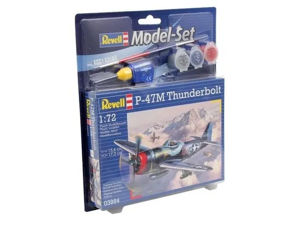 Revell P-47M Thunderbolt, Flymodell med fastvinge, Monteringssett, 1:72, Republic P-47 Thunderbolt, Plast, Mellom