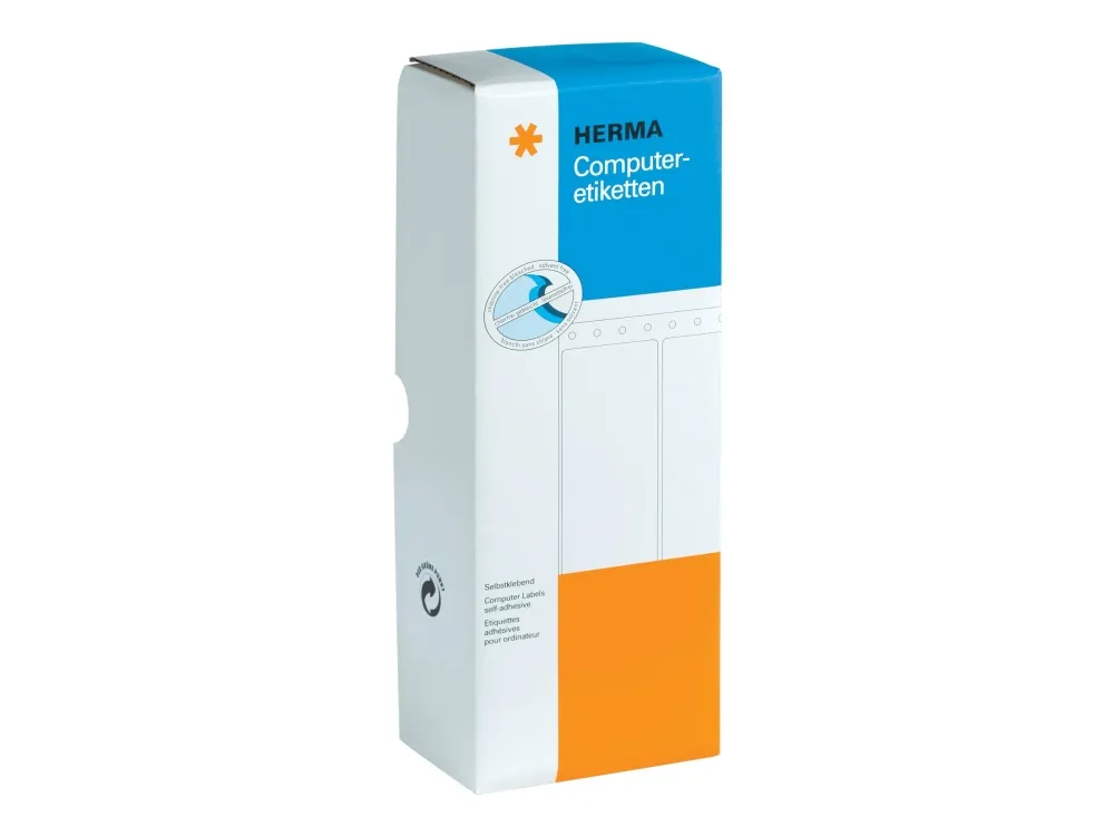 HERMA Computer labels - Papir - matt - permanent selv-adhesiv - perforert - hvit - 101.6 x 48.4 mm 3000 etikett(er) sammenhengde siksakfoldede etiketter